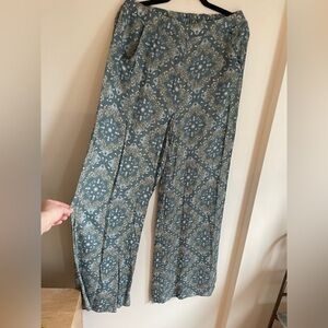 NWOT BOHO/Bohemian high rise/High Waist blue/green Pants Large